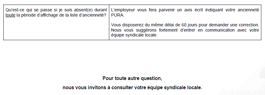 PURA - Processus de reconnaissance d'ancienneté